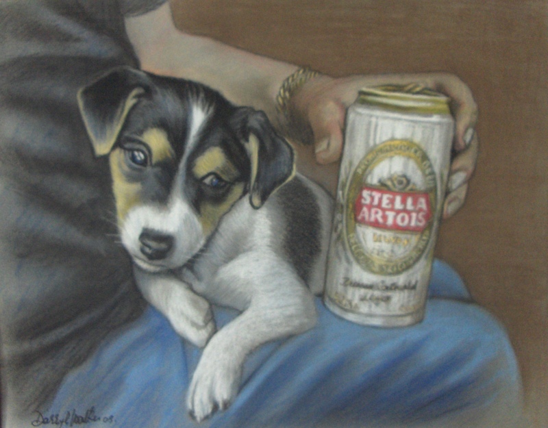 Puppy with Stella Can